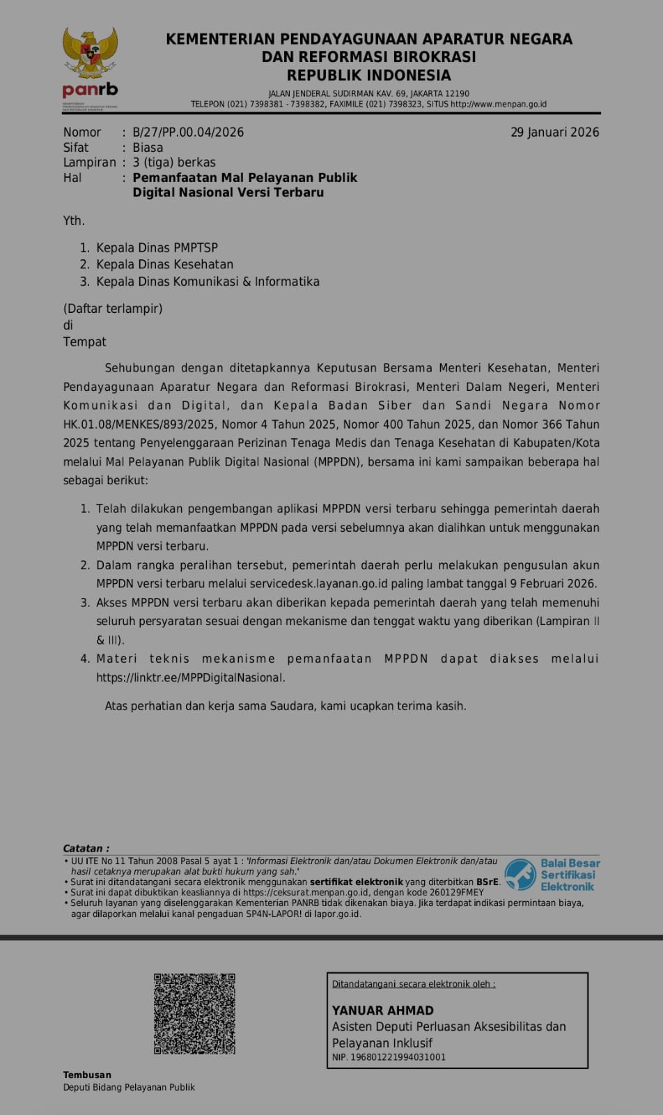 Pemkab Dompu Masuk Daftar Penerima Pemanfaatan MPP Digital Nasional Versi Terbaru