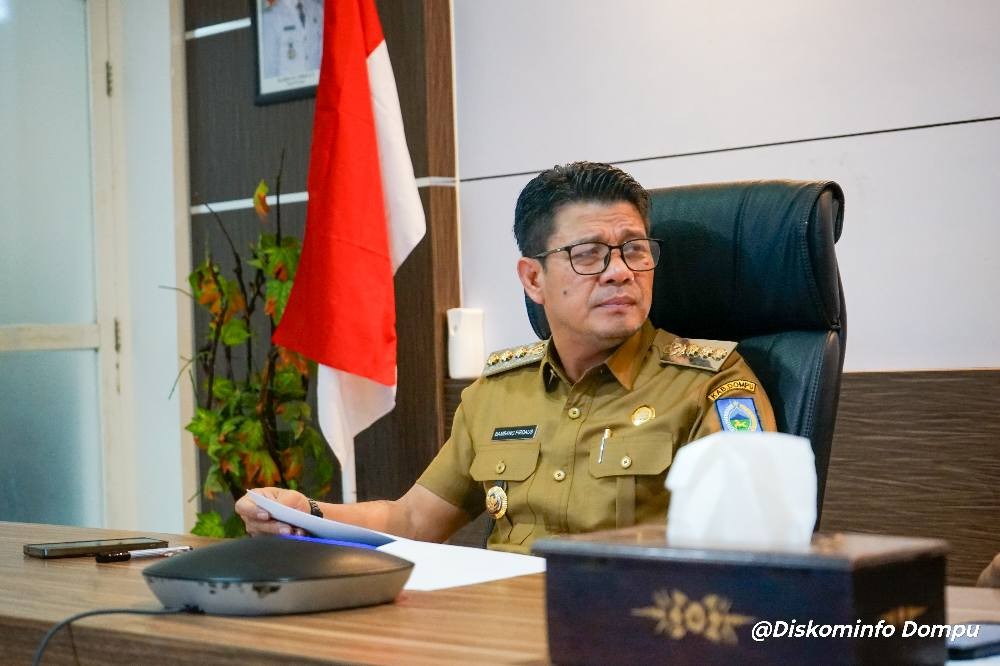 BUPATI DOMPU HADIRI RAKOR NASIONAL SECARA VIRTUAL BERSAMA MENTERI DALAM NEGERI, BAHAS ARAHAN DAN STRATEGI PENGENDALIAN INFLASI 2025