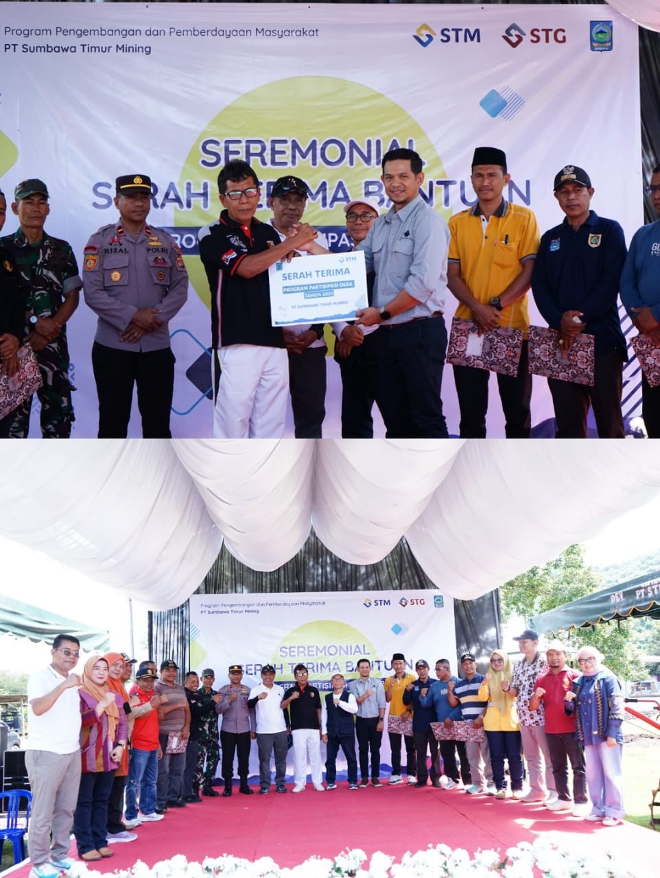 Pj. Sekda Dompu H. Khairul Insan, SE., MM., menerima secara simbolis Program Pemberdayaan Desa (PPD).
